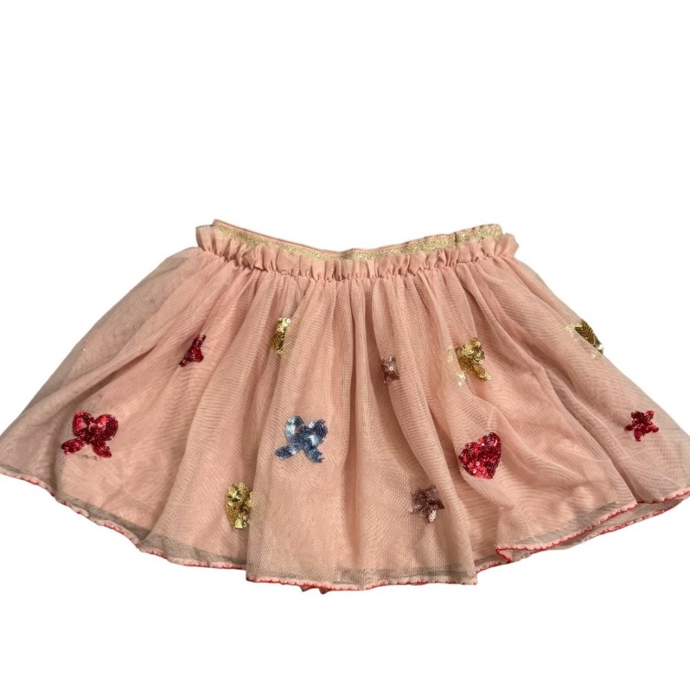 Mini Boden Skirt With Sequin Stars & Hearts